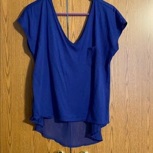 5/$25 Blue Sheer Back Top